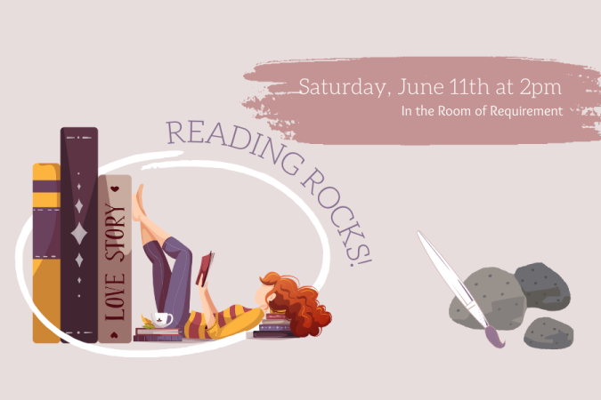 Reading Rocks, Saturday July 18th, 2-3pm in Room of Requirement