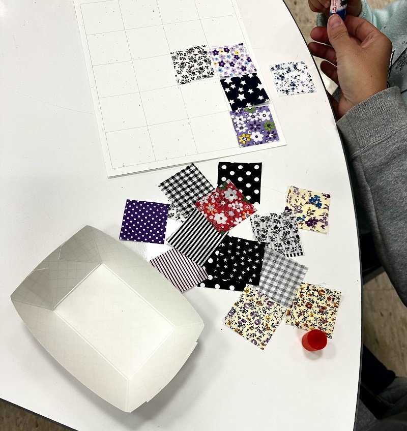 Close-up of our quilt craft