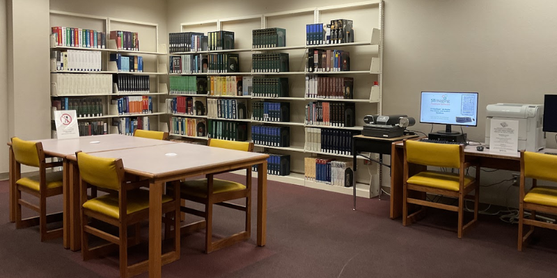 Research Center containing reference books and microfilm