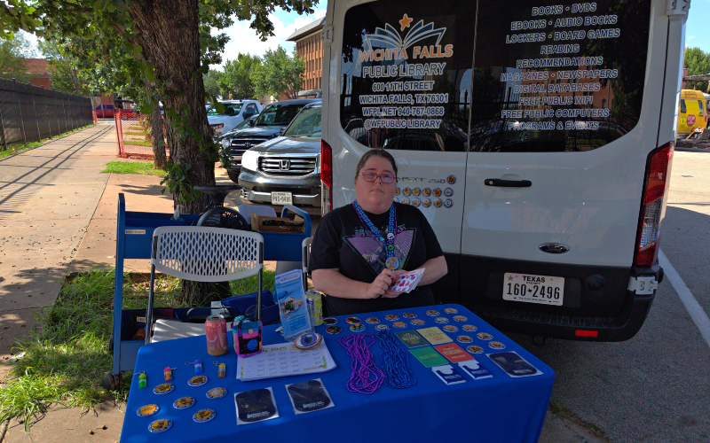Library booth at Art Walk July 2025