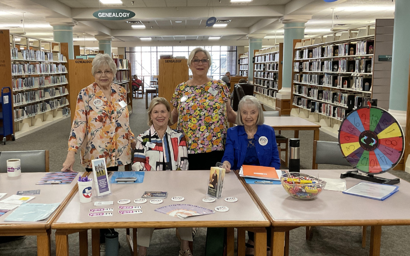 League of Women Voters table for National Voter Registration day 2025