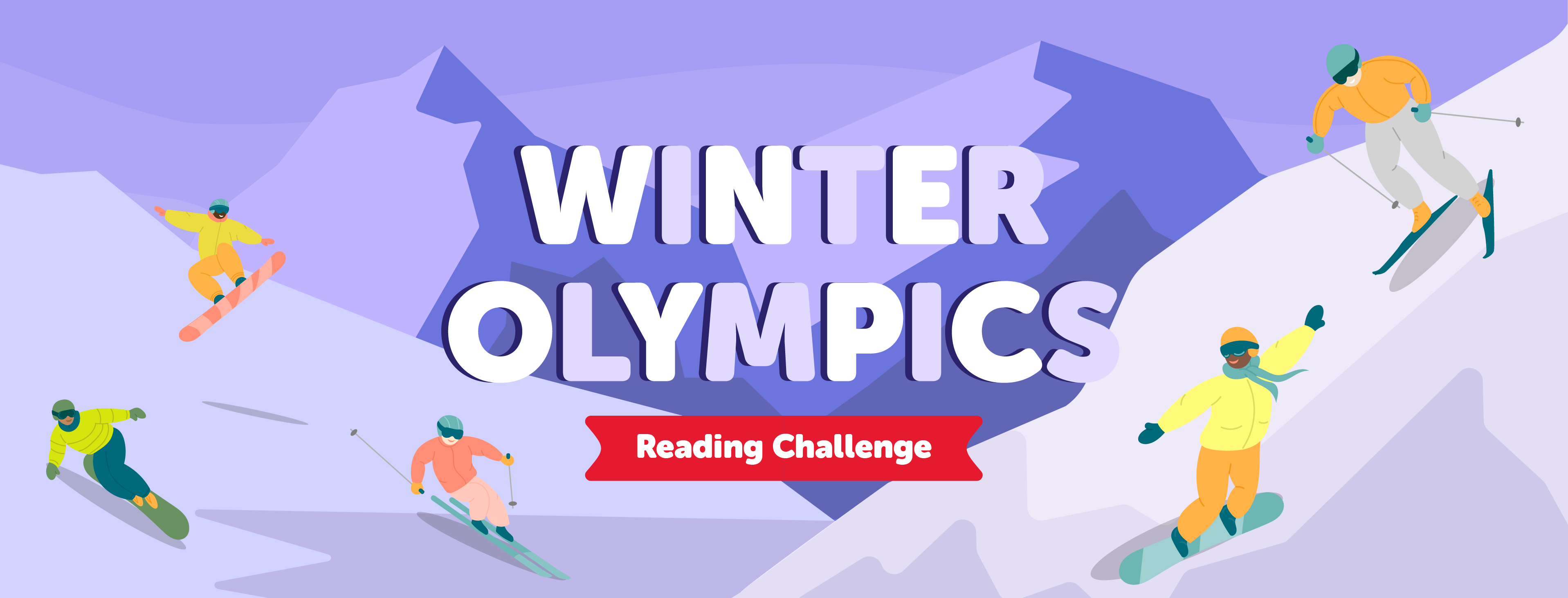 Winter Olympics reading challenge banner