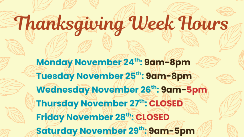 November Holiday Hours 2025